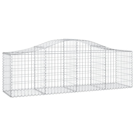 Gabioner bågformade 7 st 200x50x60/80 cm galvaniserat järn