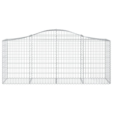 Gabioner bågformade 2 st 200x50x80/100 cm galvaniserat järn