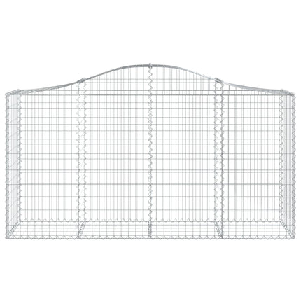 Gabioner bågformade 2 st 200x50x100/120 cm galvaniserat järn