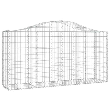 Gabioner bågformade 8 st 200x50x100/120 cm galvaniserat järn