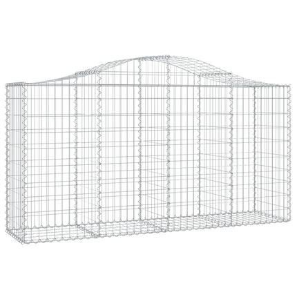 Gabioner bågformade 9 st 200x50x100/120 cm galvaniserat järn