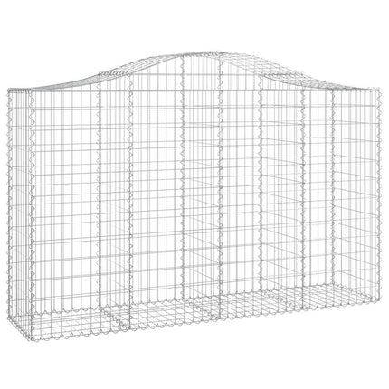 Gabioner bågformade 5 st 200x50x120/140 cm galvaniserat järn