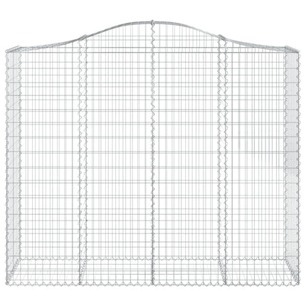 Gabioner bågformade 2 st 200x50x160/180 cm galvaniserat järn
