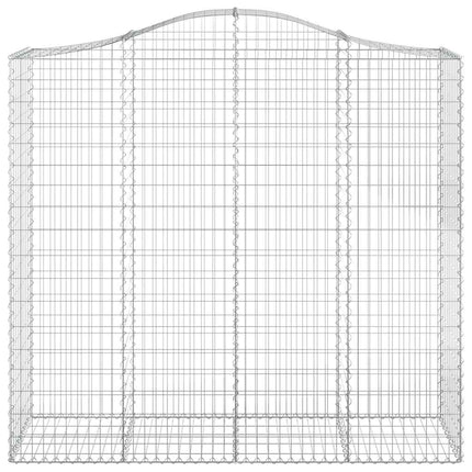 Gabioner bågformade 2 st 200x50x180/200 cm galvaniserat järn