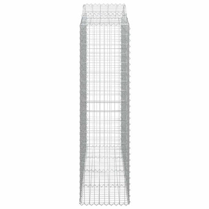 Gabioner bågformade 2 st 200x50x180/200 cm galvaniserat järn