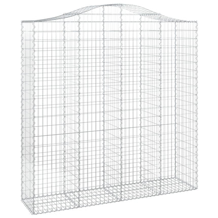 Gabioner bågformade 2 st 200x50x200/220 cm galvaniserat järn