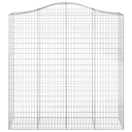 Gabioner bågformade 2 st 200x50x200/220 cm galvaniserat järn