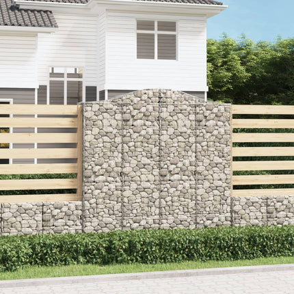 Gabioner bågformade 5 st 200x50x200/220 cm galvaniserat järn