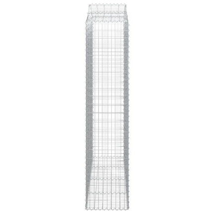 Gabioner bågformade 2 st 200x50x220/240 cm galvaniserat järn