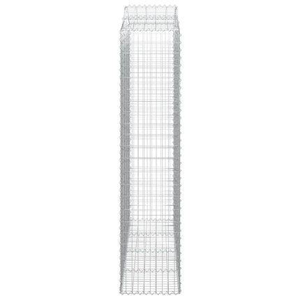 Gabioner bågformade 4 st 200x50x220/240 cm galvaniserat järn
