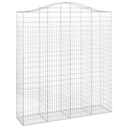 Gabioner bågformade 9 st 200x50x220/240 cm galvaniserat järn