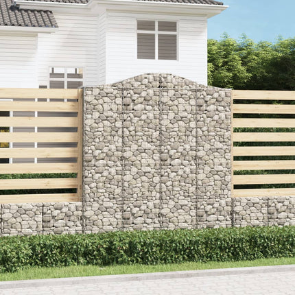 Gabioner bågformade 11 st 200x50x220/240 cm galvaniserat järn