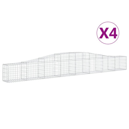 Gabioner bågformade 4 st 400x30x40/60 cm galvaniserat järn