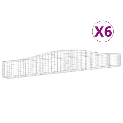 Gabioner bågformade 6 st 400x30x40/60 cm galvaniserat järn