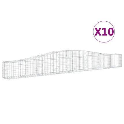 Gabioner bågformade 10 st 400x30x40/60 cm galvaniserat järn