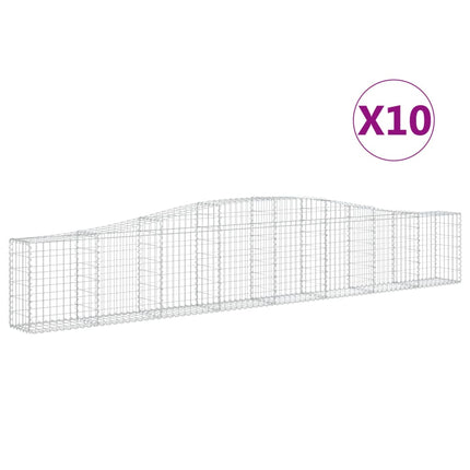 Gabioner bågformade 10 st 400x30x60/80 cm galvaniserat järn