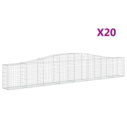 Gabioner bågformade 20 st 400x30x60/80 cm galvaniserat järn