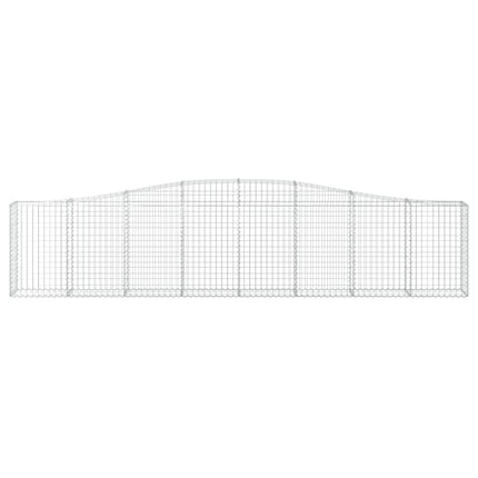 Gabioner bågformade 2 st 400x30x80/100 cm galvaniserat järn