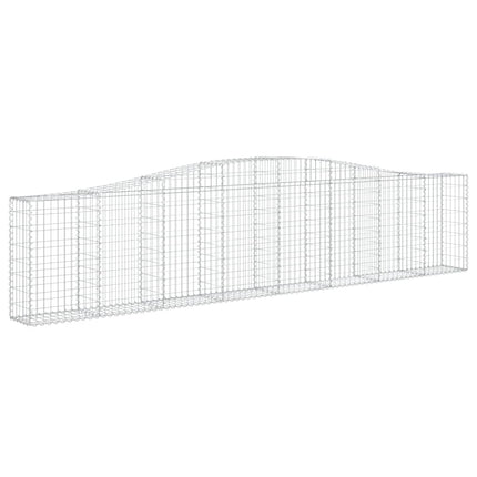 Gabioner bågformade 9 st 400x30x80/100 cm galvaniserat järn