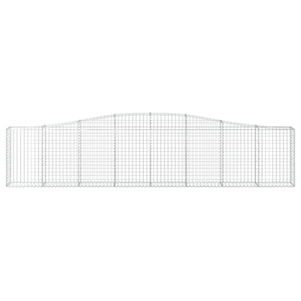 Gabioner bågformade 9 st 400x30x80/100 cm galvaniserat järn