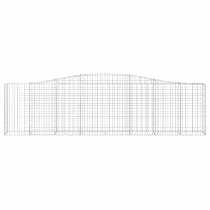 Gabioner bågformade 2 st 400x30x100/120 cm galvaniserat järn