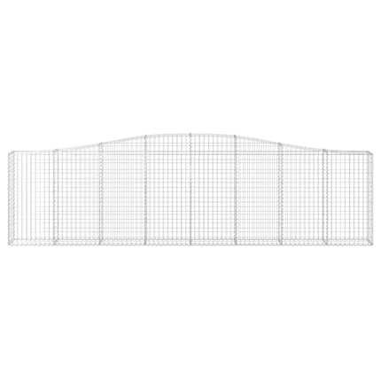 Gabioner bågformade 7 st 400x30x100/120 cm galvaniserat järn