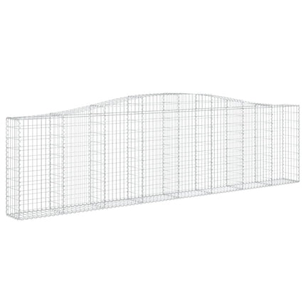 Gabioner bågformade 8 st 400x30x100/120 cm galvaniserat järn