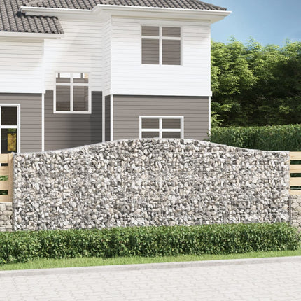 Gabioner bågformade 8 st 400x30x140/160 cm galvaniserat järn