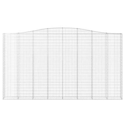 Gabioner bågformade 2 st 400x30x220/240 cm galvaniserat järn