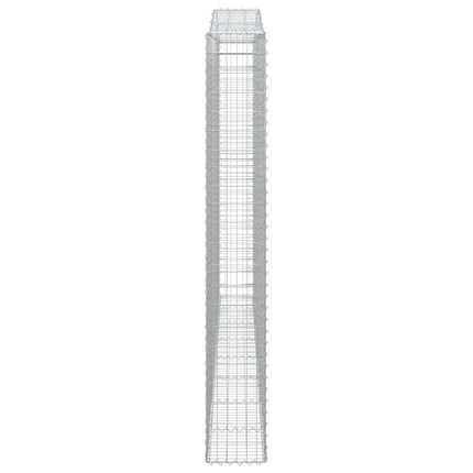 Gabioner bågformade 2 st 400x30x220/240 cm galvaniserat järn