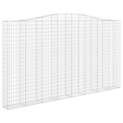 Gabioner bågformade 5 st 400x30x220/240 cm galvaniserat järn