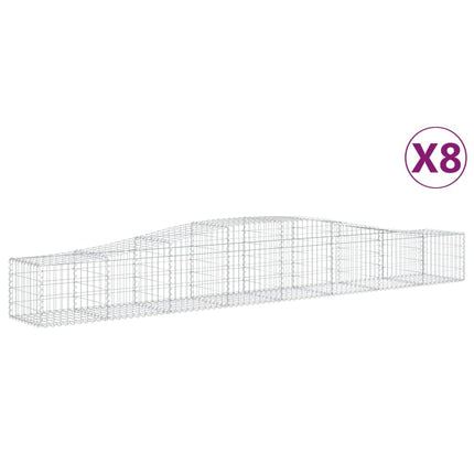 Gabioner bågformade 8 st 400x50x40/60 cm galvaniserat järn