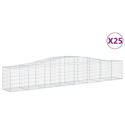 Gabioner bågformade 25 st 400x50x60/80 cm galvaniserat järn