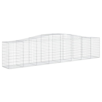Gabioner bågformade 3 st 400x50x80/100 cm galvaniserat järn