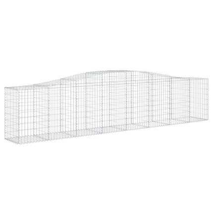 Gabioner bågformade 8 st 400x50x80/100 cm galvaniserat järn
