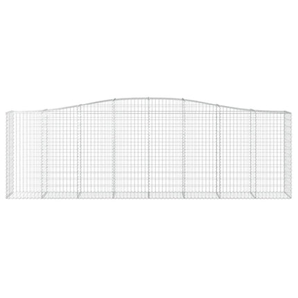 Gabioner bågformade 8 st 400x50x120/140 cm galvaniserat järn