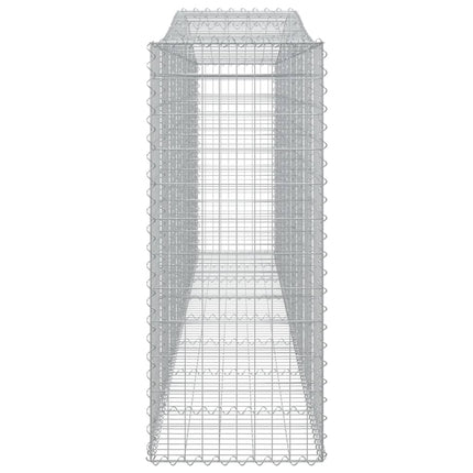 Gabioner bågformade 9 st 400x50x120/140 cm galvaniserat järn