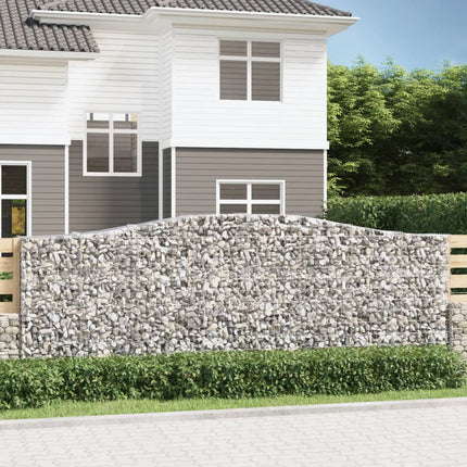 Gabioner bågformade 3 st 400x50x140/160 cm galvaniserat järn
