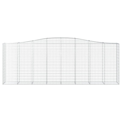 Gabioner bågformade 8 st 400x50x140/160 cm galvaniserat järn