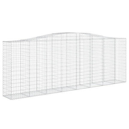 Gabioner bågformade 9 st 400x50x140/160 cm galvaniserat järn