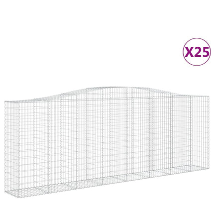 Gabioner bågformade 25 st 400x50x140/160 cm galvaniserat järn