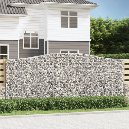 Gabion bågformad 2 st 400x50x160/180 cm galvaniserat järn