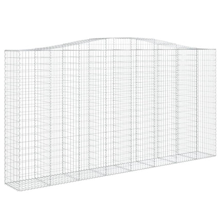 Gabioner bågformade 4 st 400x50x200/220 cm galvaniserat järn