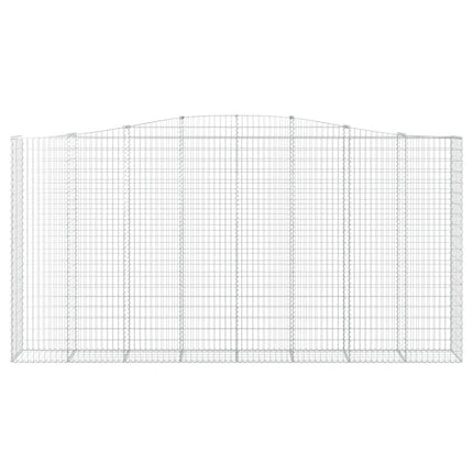 Gabioner bågformade 5 st 400x50x200/220 cm galvaniserat järn