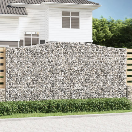 Gabioner bågformade 7 st 400x50x200/220 cm galvaniserat järn