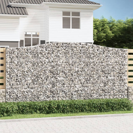 Gabioner bågformade 8 st 400x50x200/220 cm galvaniserat järn