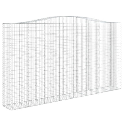 Gabioner bågformade 2 st 400x50x220/240 cm galvaniserat järn