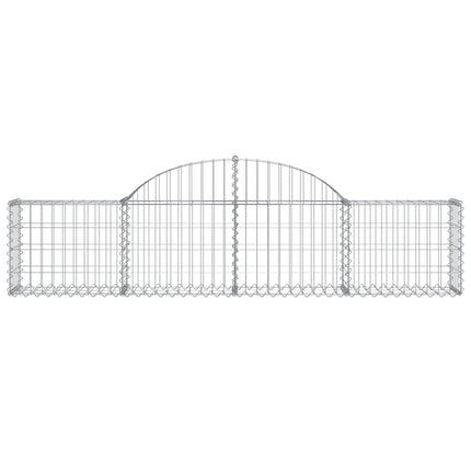 Gabion bågformad 2 st 200x30x40/60 cm galvaniserat järn