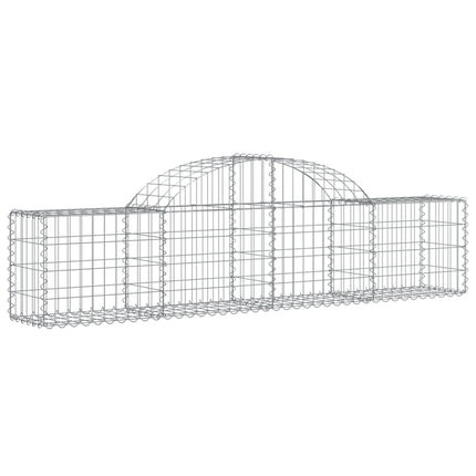 Gabion bågformad 7 st 200x30x40/60 cm galvaniserat järn