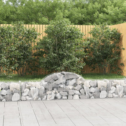 Gabion bågformad 7 st 200x30x40/60 cm galvaniserat järn